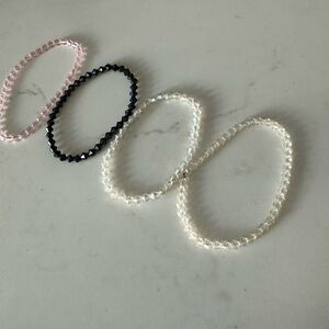 Set of Four Beaded Stretch Bracelets